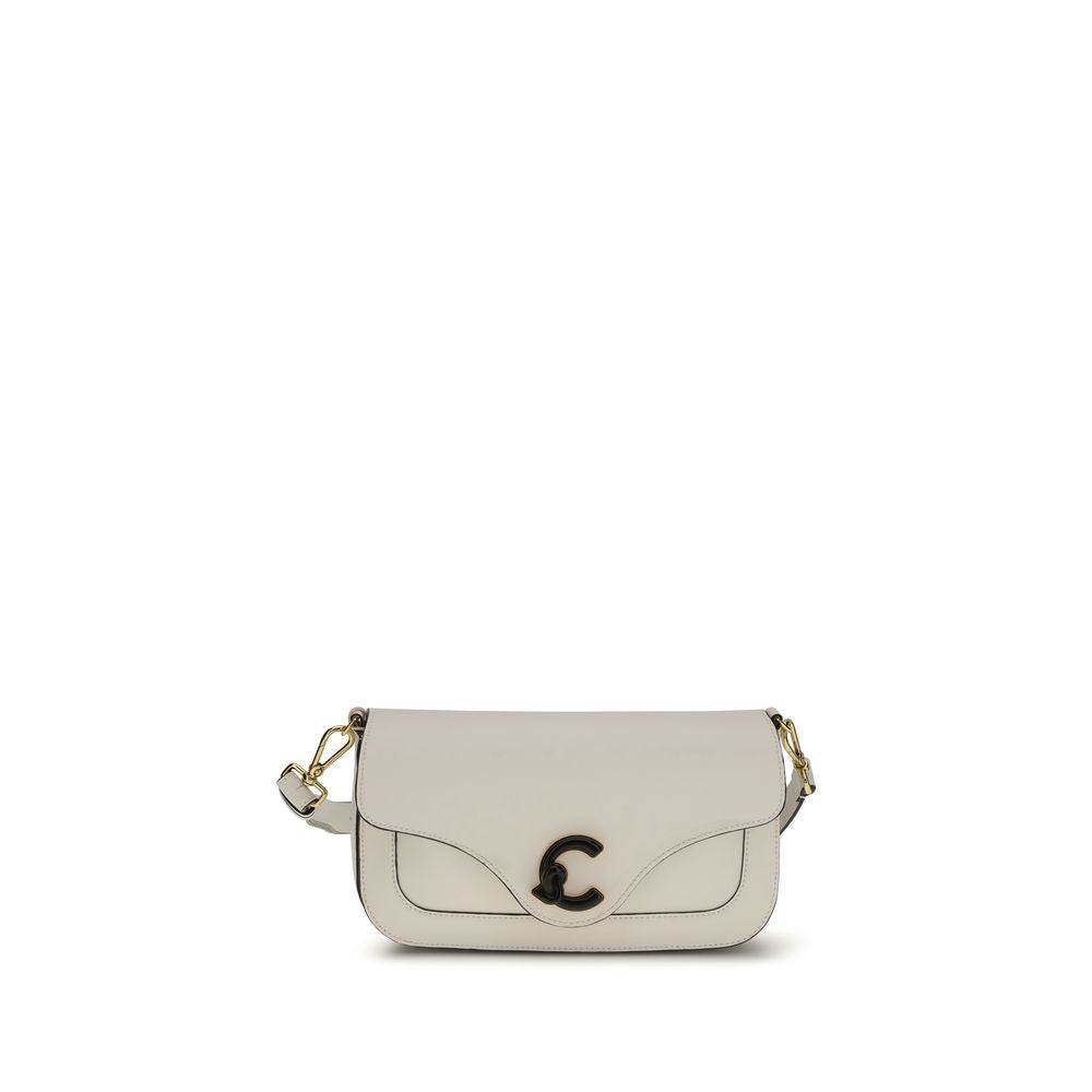 Coccinelle White Calf Leather Shoulder Bag nan