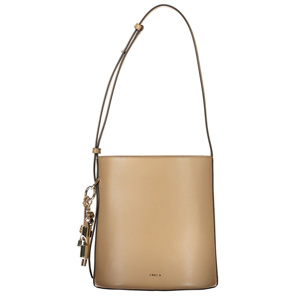 Furla Marrone Leather Woman Bucket Bag nan