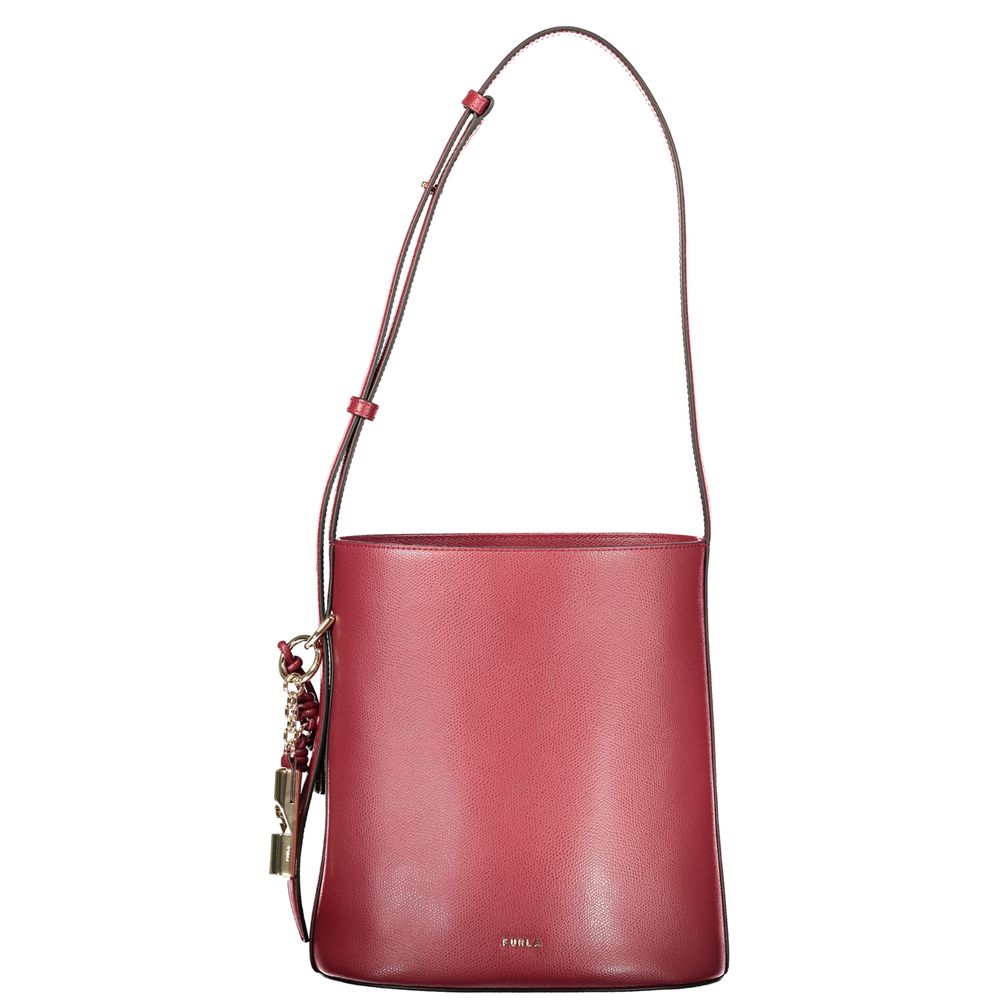 Furla Rosso Leather Woman Bucket Bag nan