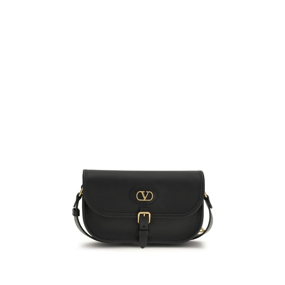 Valentino Garavani Black Calf Leather Shoulder Bag nan