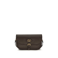 Valentino Garavani Brown Calf Leather Bos Taurus Shoulder Bag