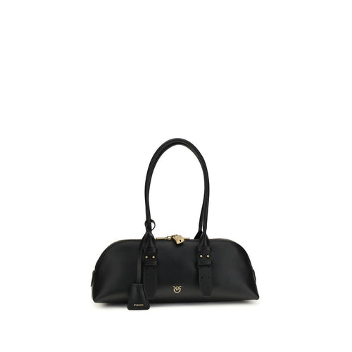 PINKO Black Calf Leather Shoulder Bag nan