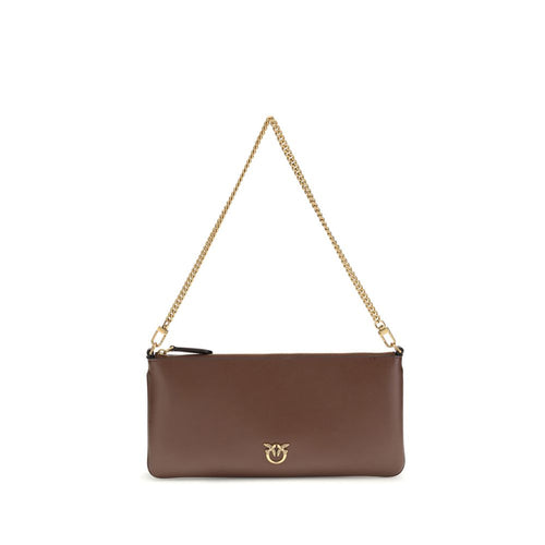 PINKO Brown Calf Leather Shoulder Bag nan