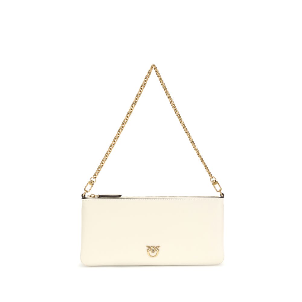PINKO White Calf Leather Shoulder Bag nan