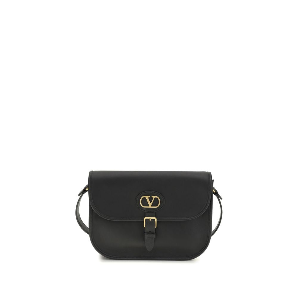 Valentino Garavani Black Calf Leather Shoulder Bag nan