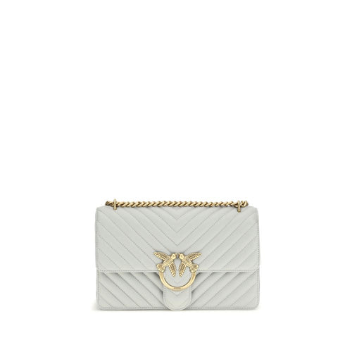 PINKO Gray Calf Leather Shoulder Bag nan