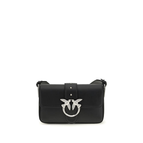 PINKO Black Calf Leather Shoulder Bag nan