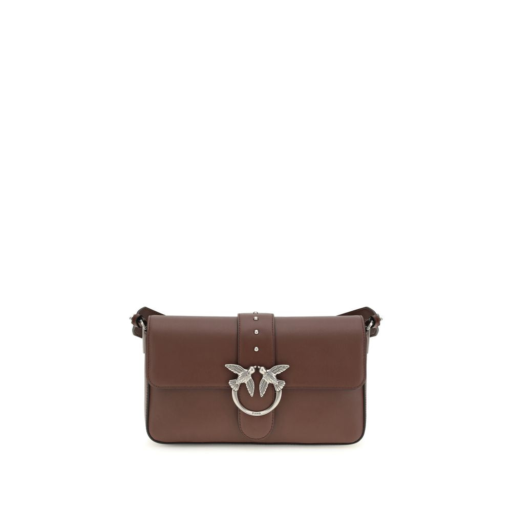 PINKO Brown Leather Shoulder Bag nan
