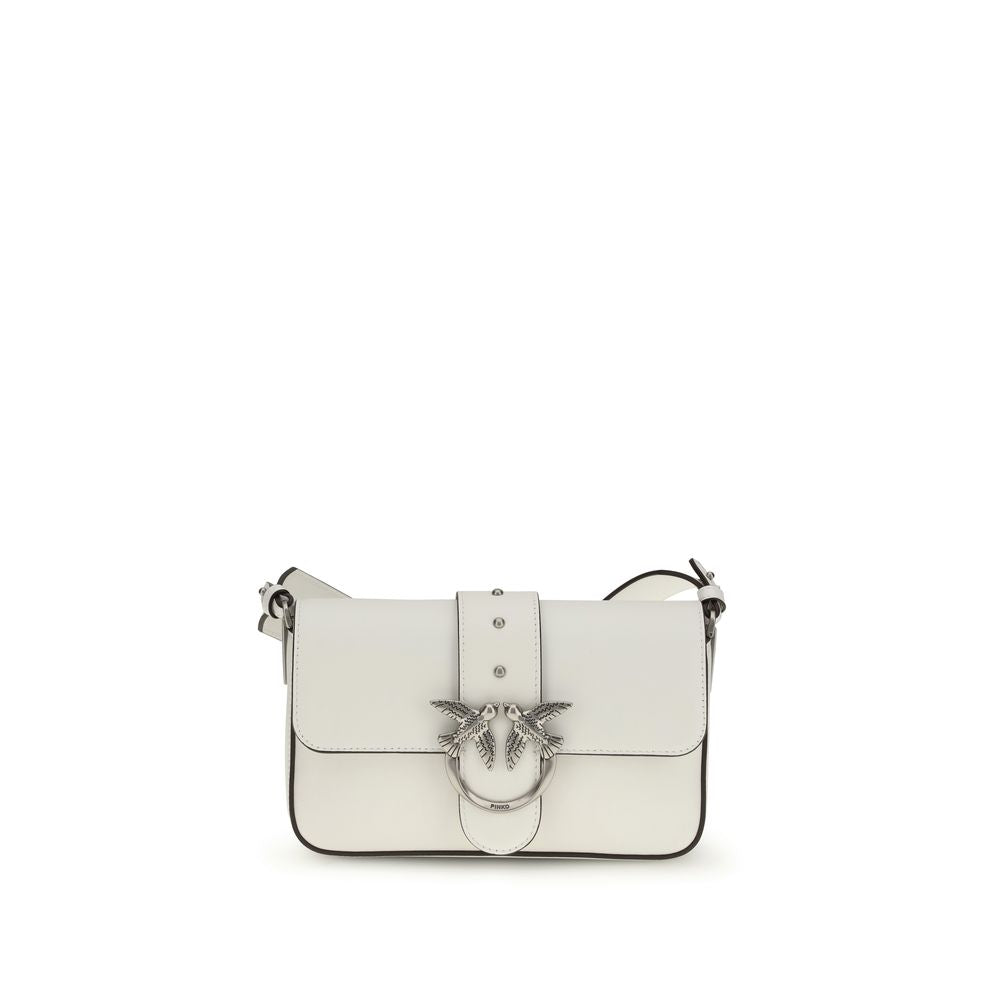 PINKO White Calf Leather Shoulder Bag nan