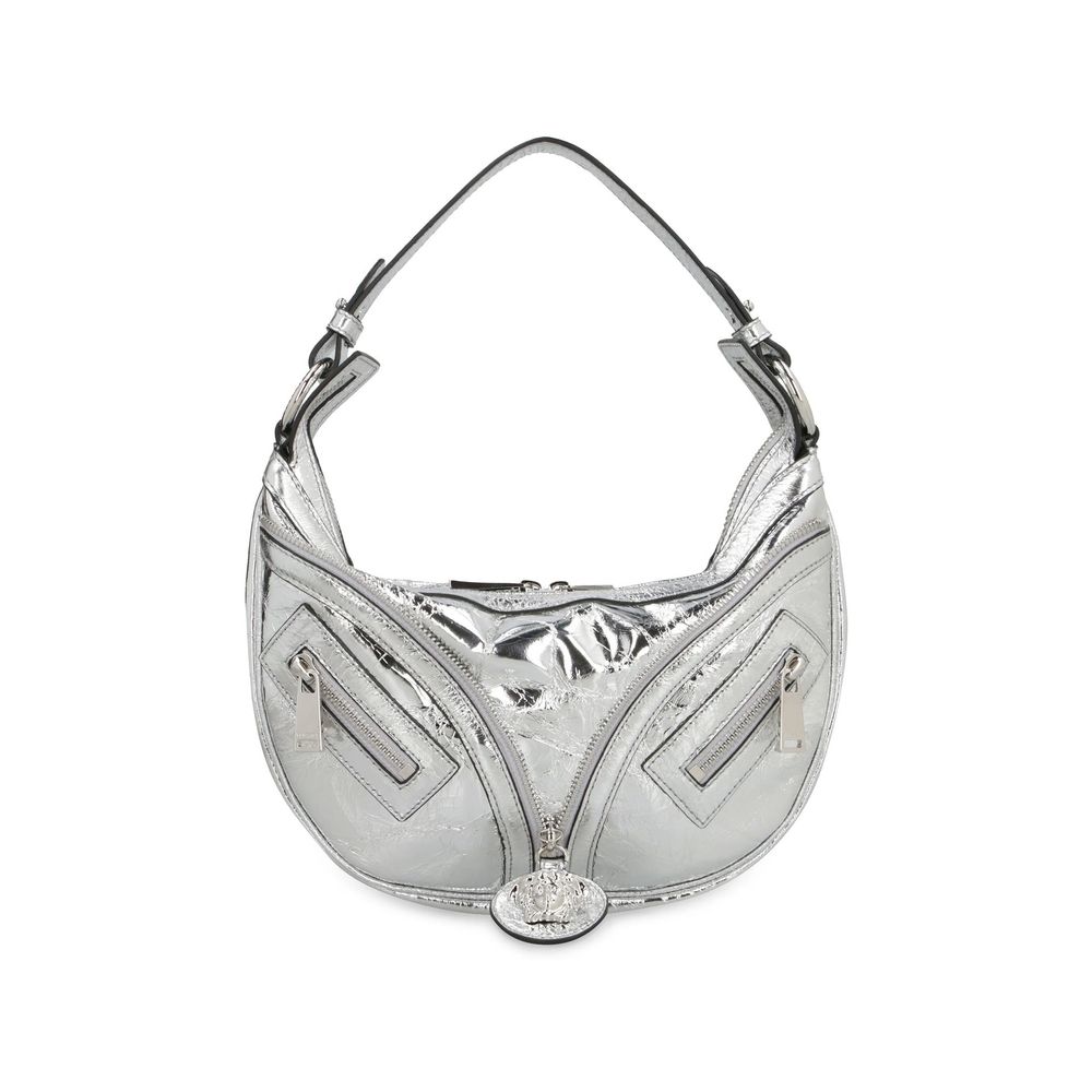 Versace Silver Lamb Leather Shoulder Bag nan