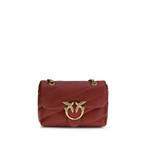 PINKO Bordeaux Calf Leather Shoulder Bag nan