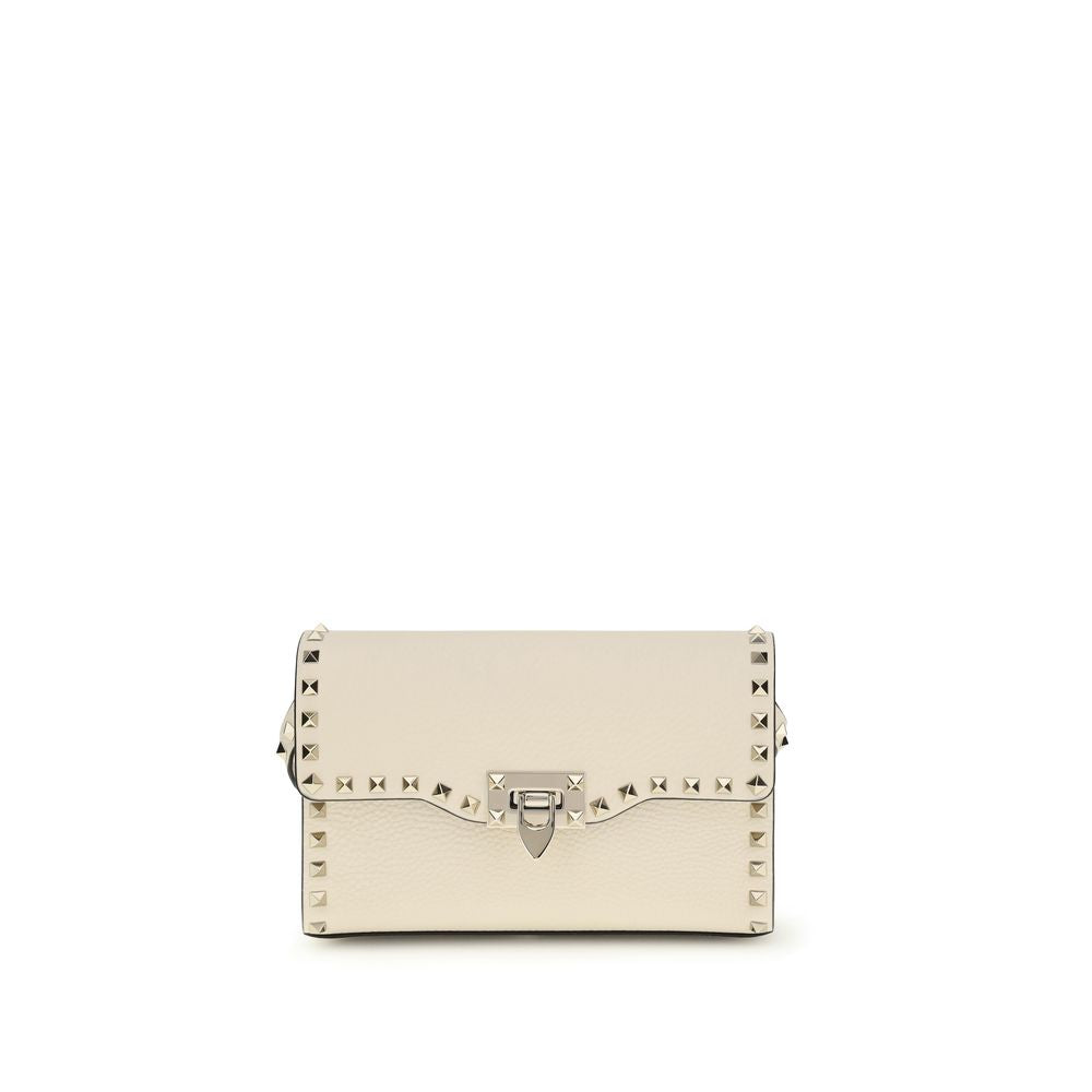 Valentino Garavani Beige Calf Leather Bos Taurus Shoulder Bag