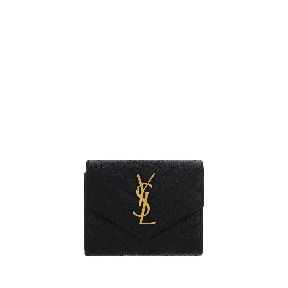 Saint Laurent Black Calf Leather Bos Taurus Wallet