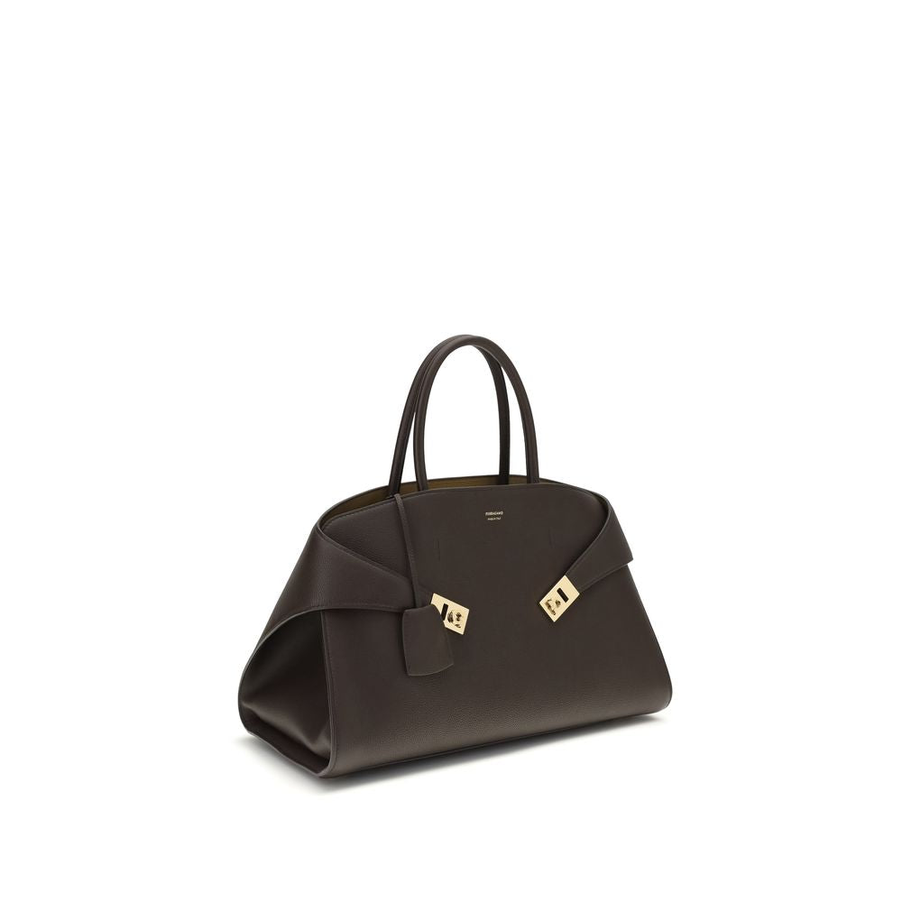 Ferragamo Brown Calf Leather Bos Taurus Handbag