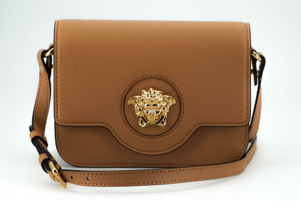 Versace Brown Calf Leather Shoulder Bag nan