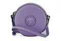 Versace Purple Calf Leather Round Disco Shoulder Bag nan