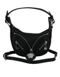 Versace Black Calf Leather Hobo Mini Shoulder Bag nan