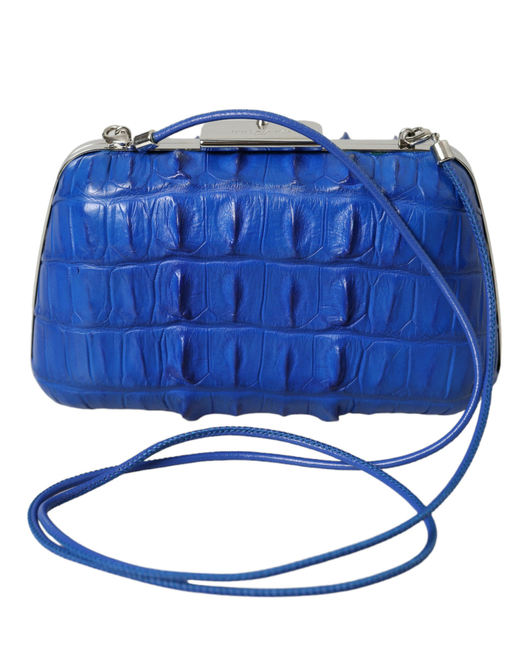 Balenciaga Blue Exotic Skin Leather Shoulder Crossbody Box Clutch Bag nan