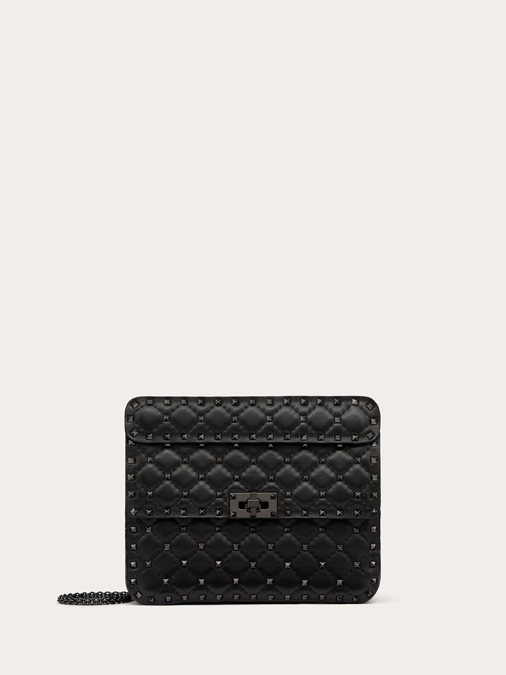Valentino Garavani Black Nappa Leather Medium Rockstudt Spike Bag nan