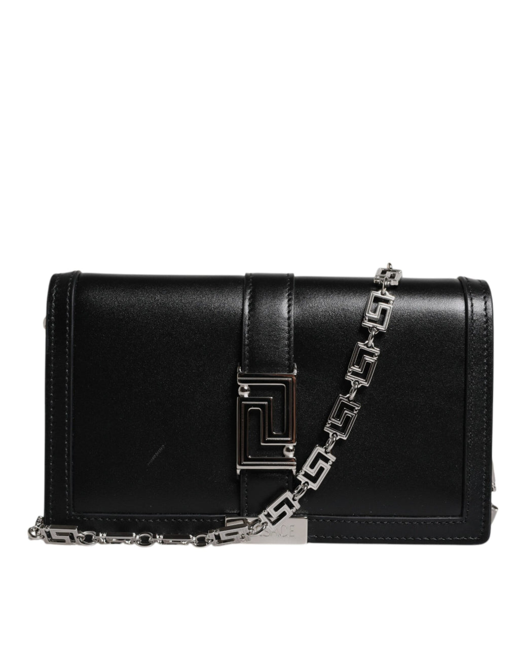Versace Black Calfskin Leather Chain Strap Shoulder Crossbody Bag nan