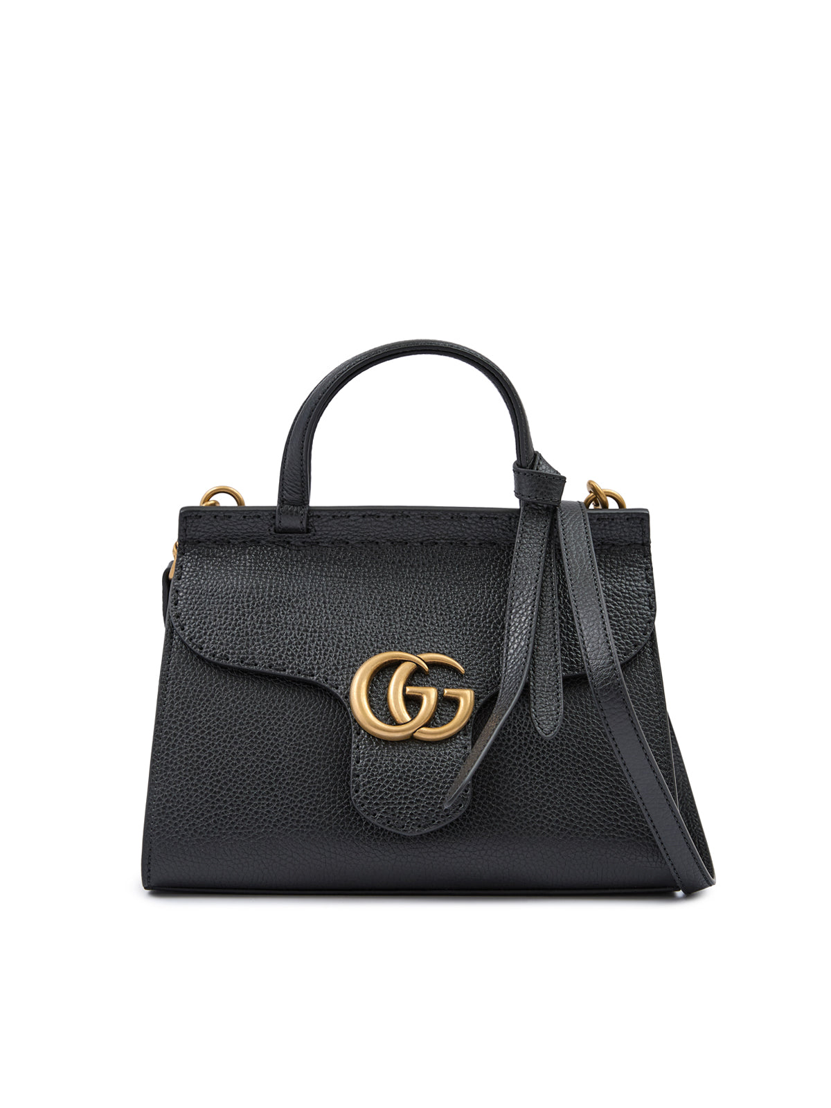 Gucci Black Leather GG Marmont Handbag nan