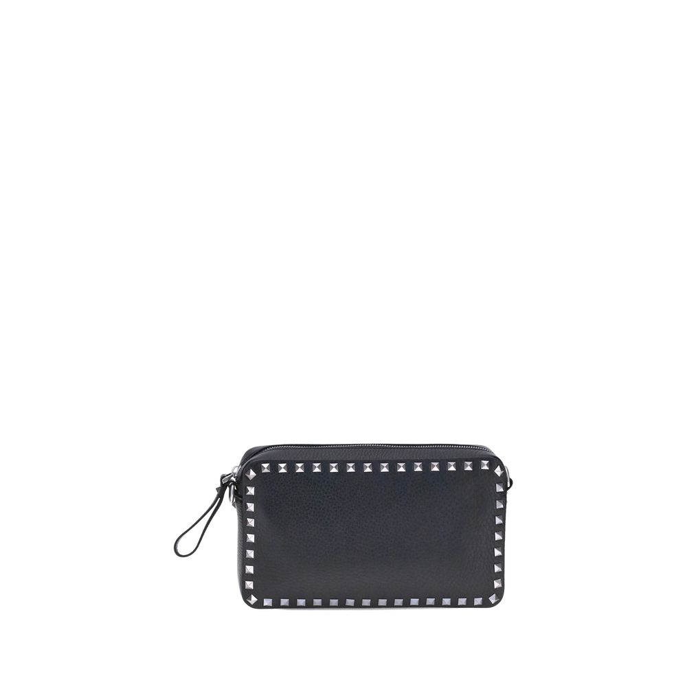 Valentino Garavani Black Calf Leather Shoulder Bag nan
