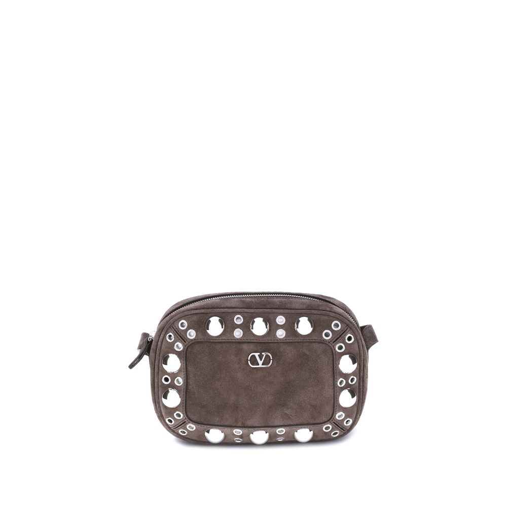 Valentino Garavani Brown Calf Leather Shoulder Bag nan