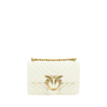 PINKO White Calf Leather Shoulder Bag nan
