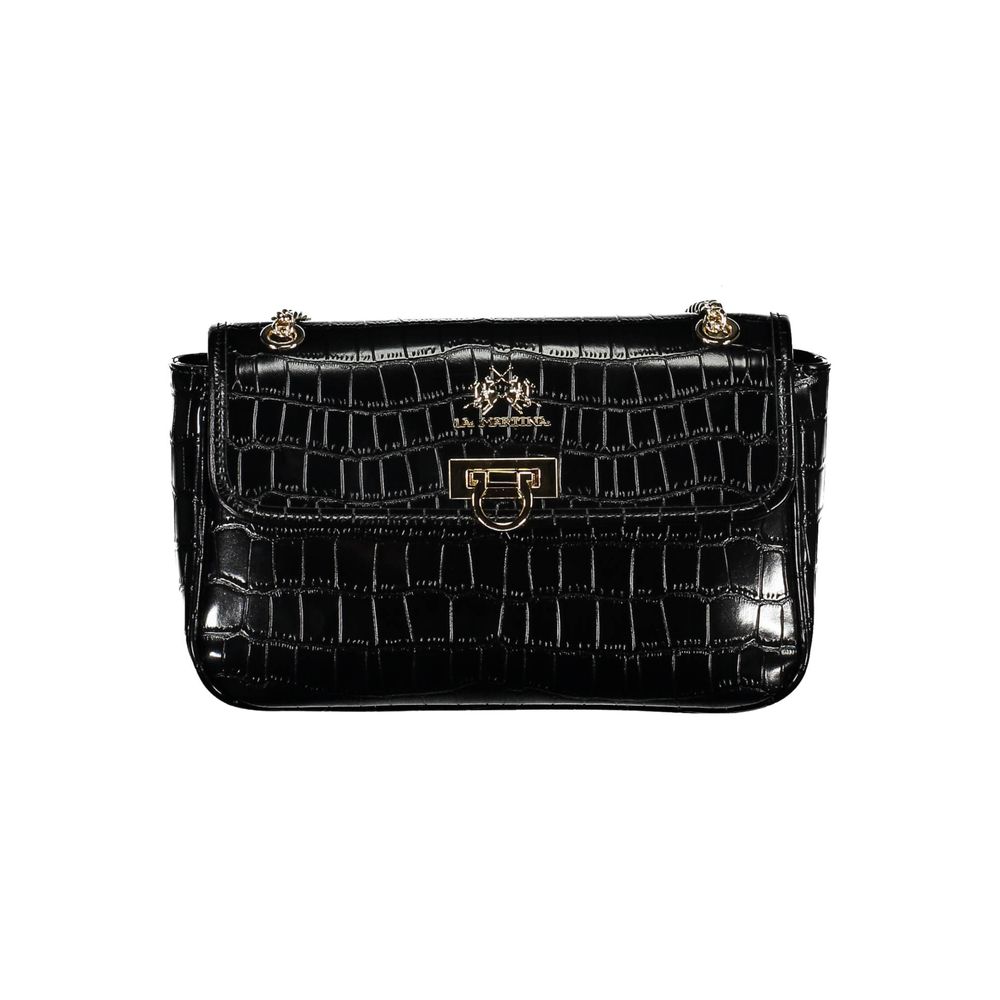 La Martina Nero Poliuretano Women Shoulder Bag nan
