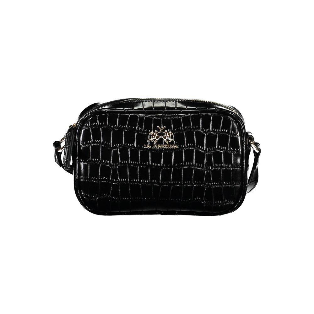 La Martina Black Polyurethane Women Shoulder Bag nan
