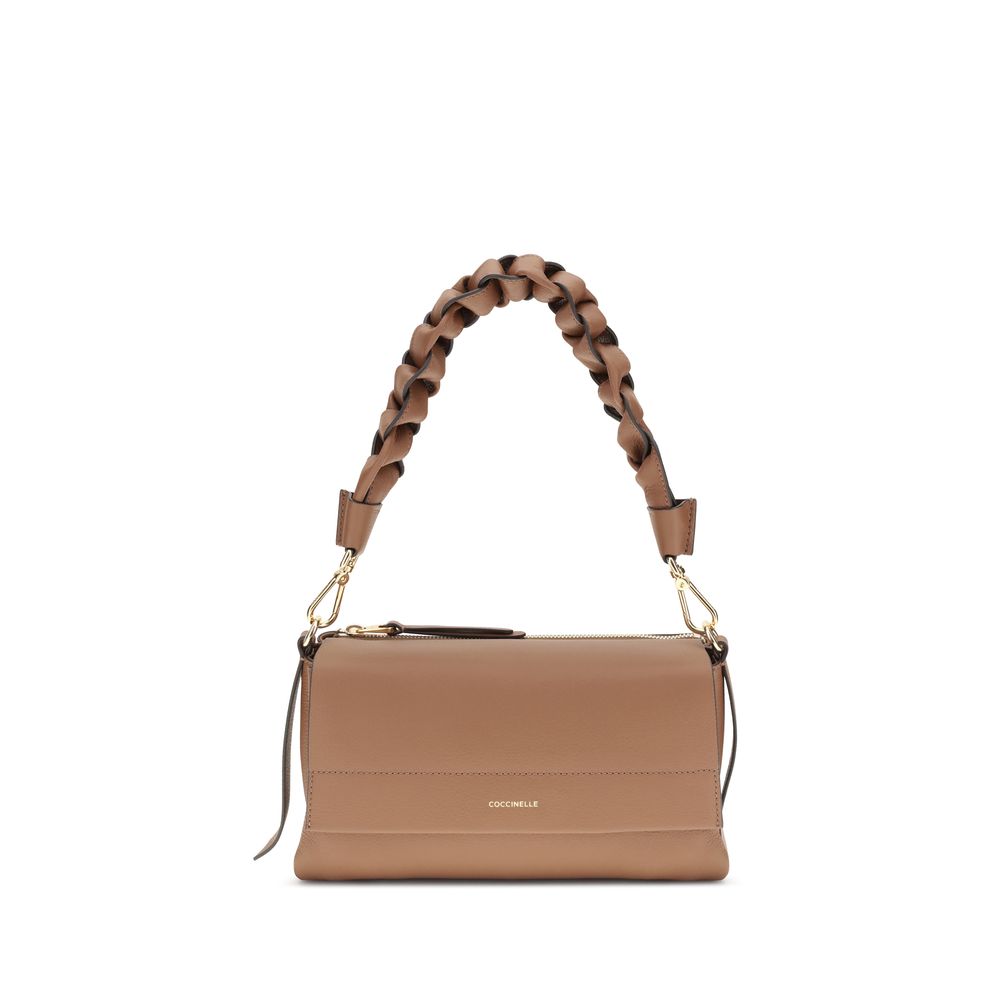 Coccinelle Beige Calf Leather Shoulder Bag nan