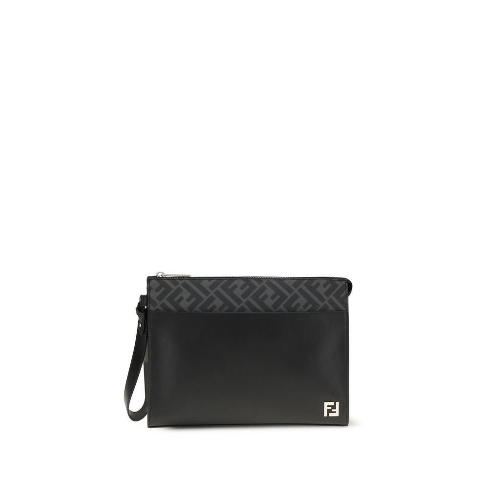 Fendi Black Leather Clutch Bag nan