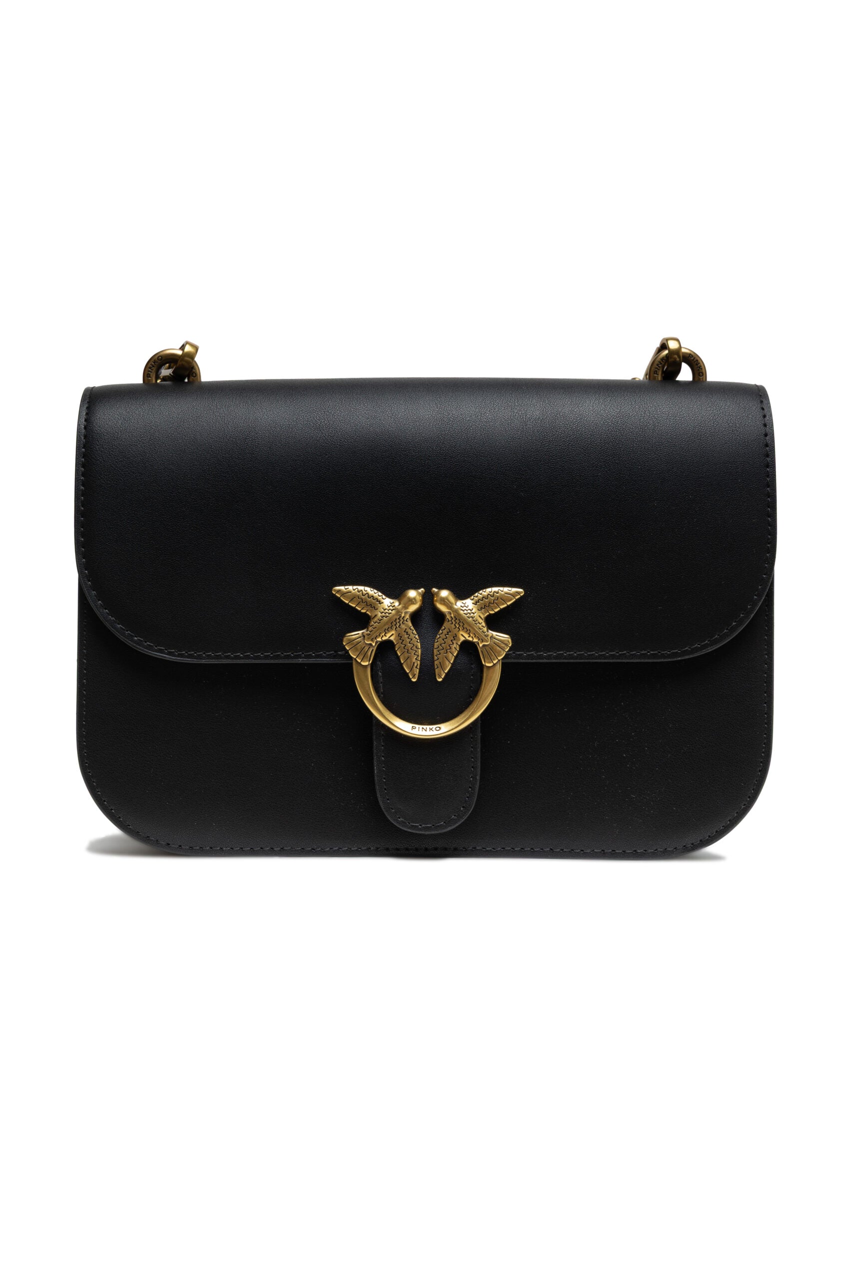 PINKO Black Leather Love Bell Classic Shoulder Bag nan
