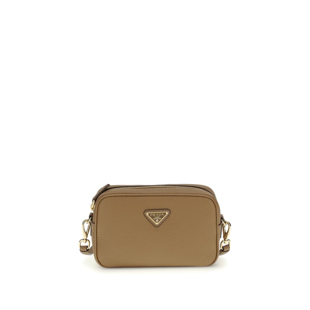 Prada Beige Calf Leather Shoulder Bag nan
